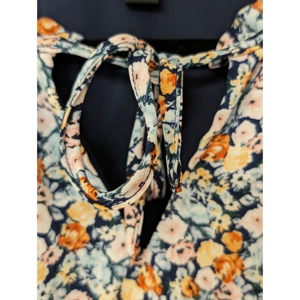 IZ Byer Floral Ruffled Collar and Bottom Tiered Dress Garden Size Small - Picture 4 of 8